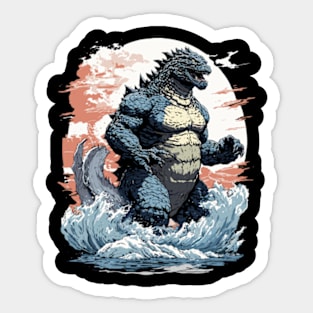 Godzilla monster in Japan Sticker